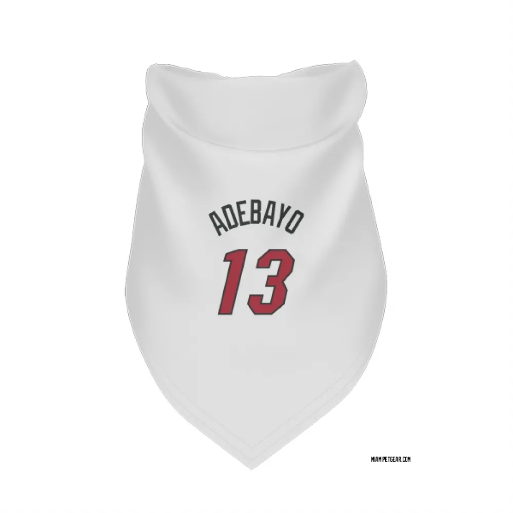 Miami Heat Bam Adebayo White Pet Bandana for Dog & Cat