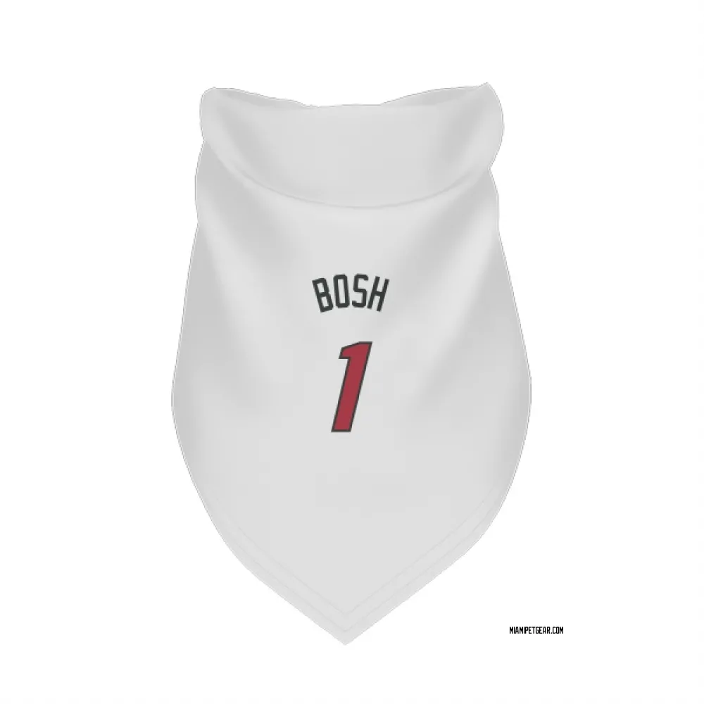 Miami Heat Chris Bosh White Pet Bandana for Dog & Cat