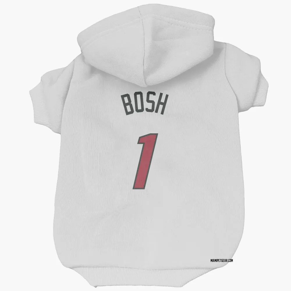 Miami Heat Chris Bosh White Pet Hoodie for Dog & Cat