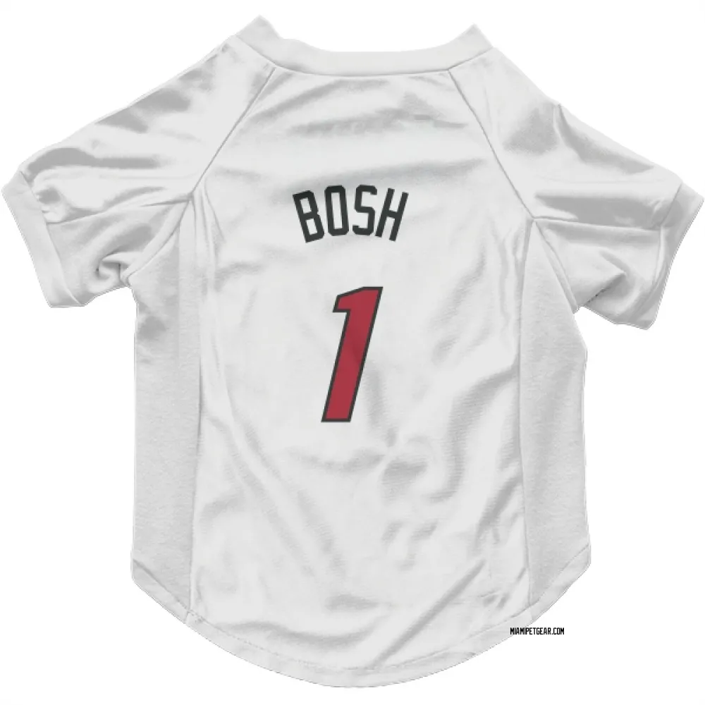 Miami Heat Chris Bosh White Pet Jersey for Dog & Cat