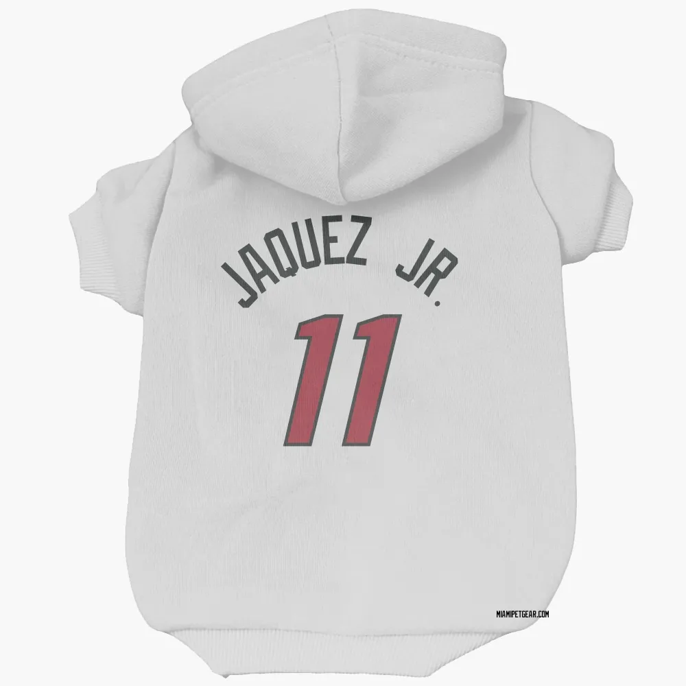 Miami Heat Jaime Jaquez Jr. White Pet Hoodie for Dog & Cat