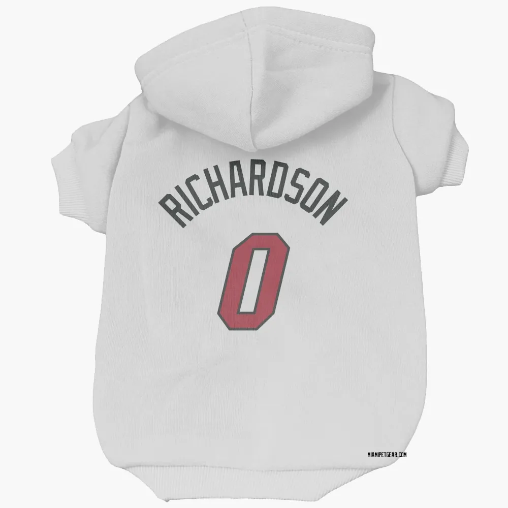 Miami Heat Josh Richardson White Pet Hoodie for Dog & Cat