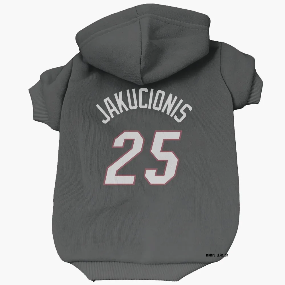 Miami Heat Kasparas Jakucionis Black Pet Hoodie for Dog & Cat