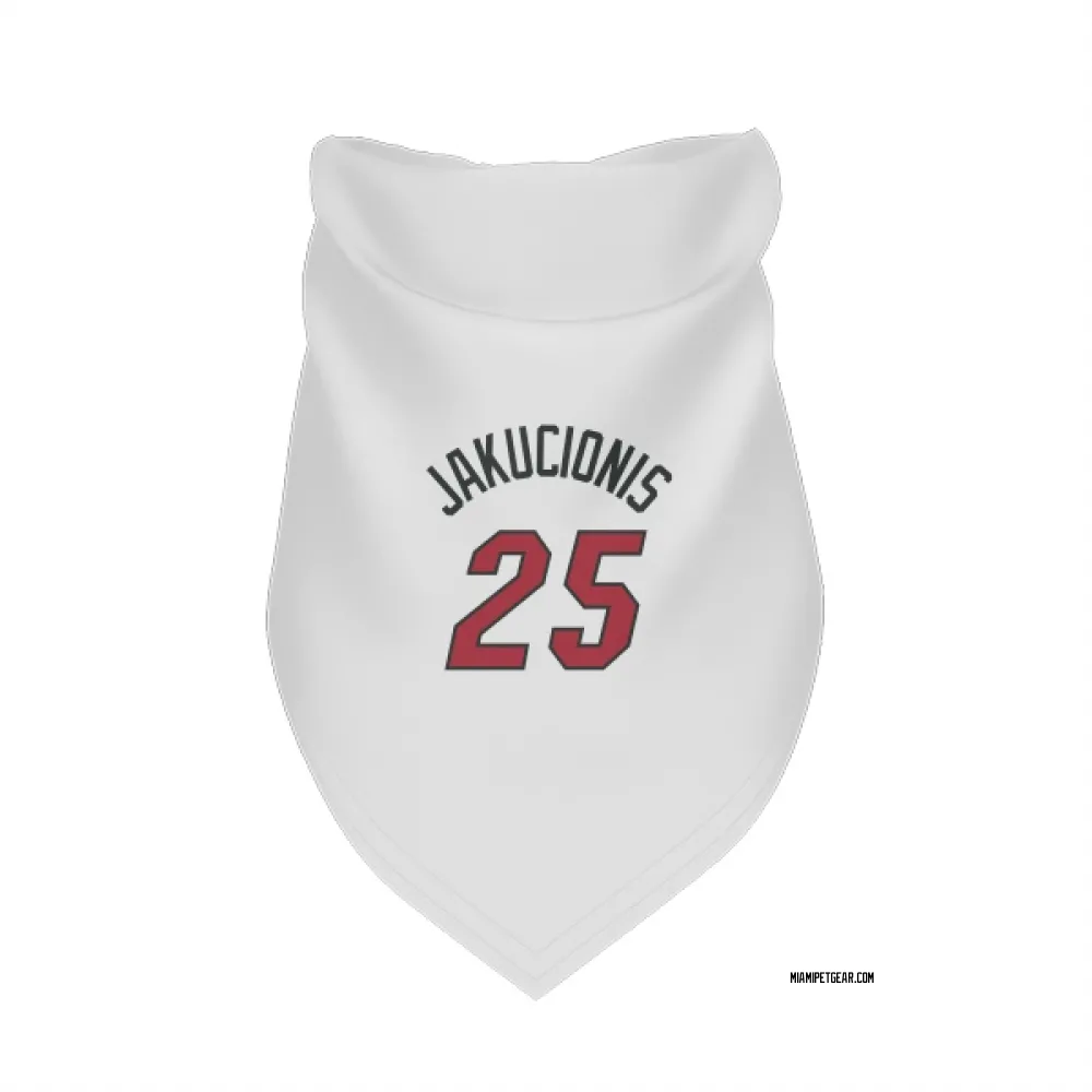 Miami Heat Kasparas Jakucionis White Pet Bandana for Dog & Cat