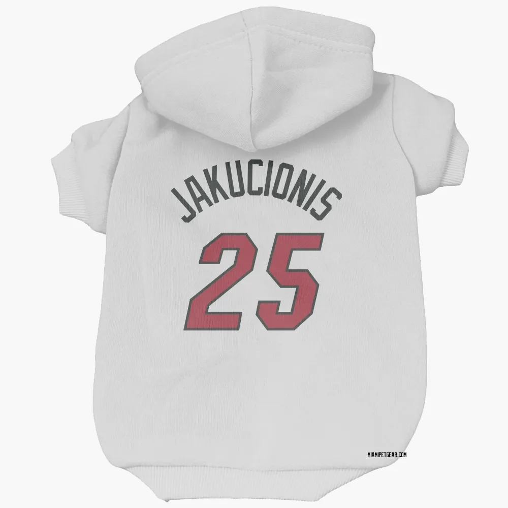 Miami Heat Kasparas Jakucionis White Pet Hoodie for Dog & Cat
