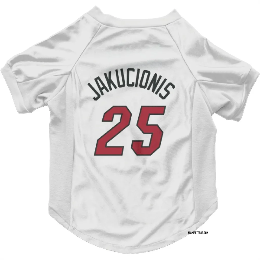 Miami Heat Kasparas Jakucionis White Pet Jersey for Dog & Cat