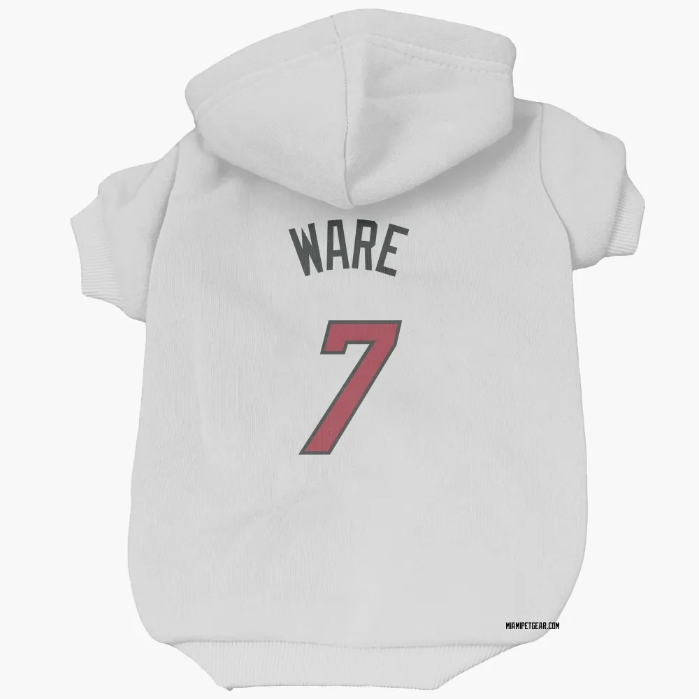 Miami Heat Kel'el Ware White Pet Hoodie for Dog & Cat