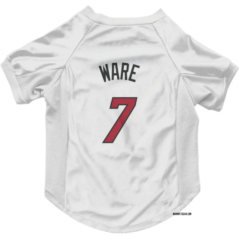 Miami Heat Kel'el Ware White Pet Jersey for Dog & Cat