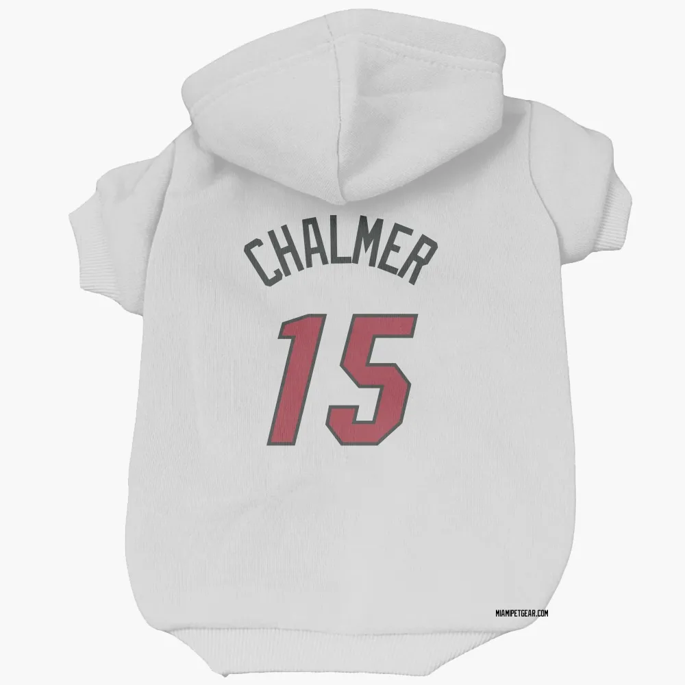 Miami Heat Mario Chalmer White Pet Hoodie for Dog & Cat