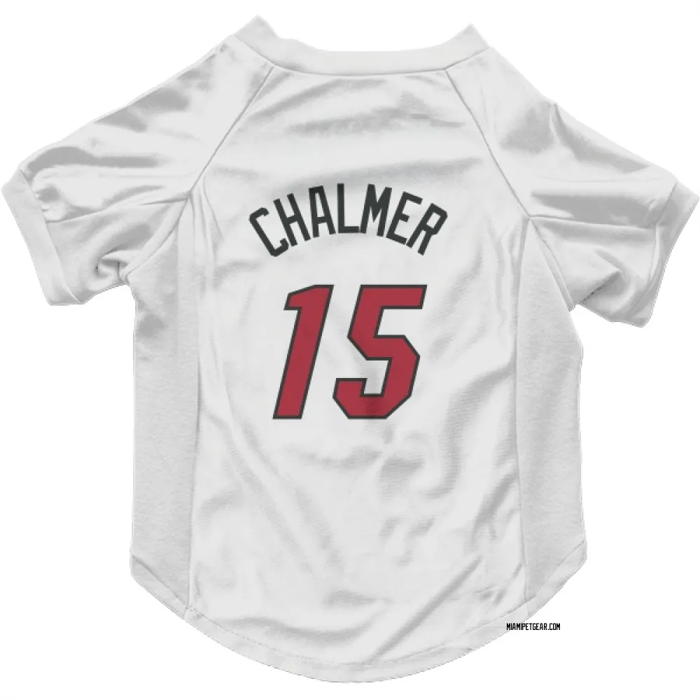 Miami Heat Mario Chalmer White Pet Jersey for Dog & Cat